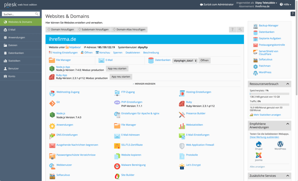 plesk_kunde_uebersicht