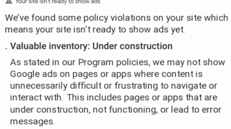 Google Adsense Fehler: Valuable inventory